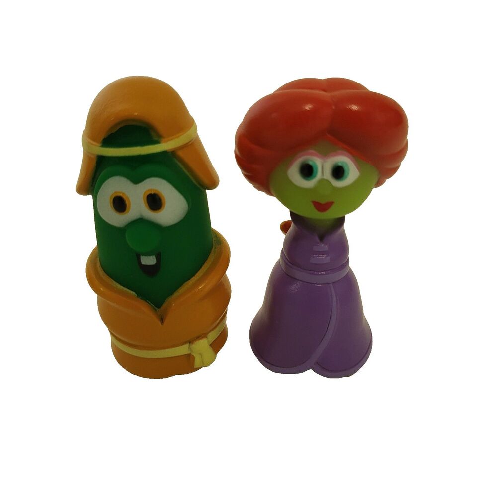 Veggie Tales Noah’s Ark Petunia Rhubarb & Larry Cucumber Figures Big Idea LOT
